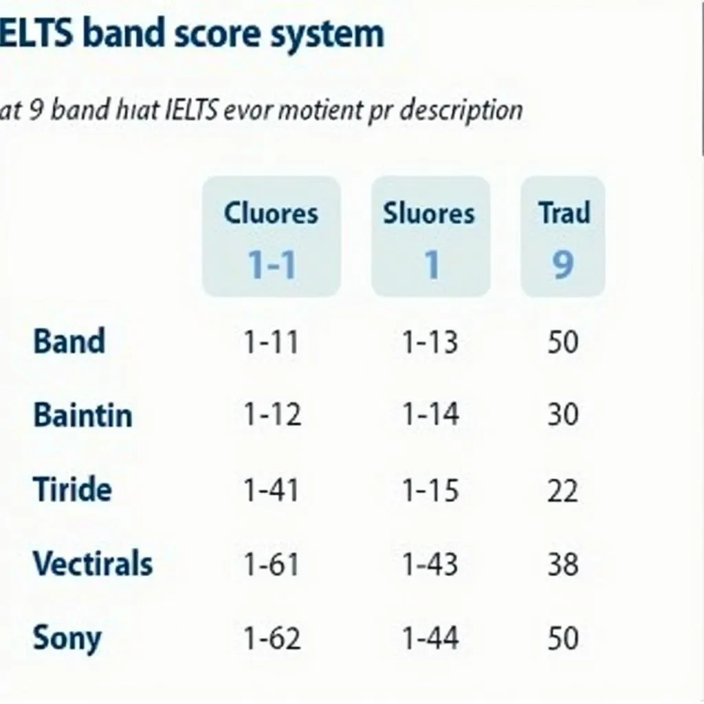 Bảng điểm IELTS