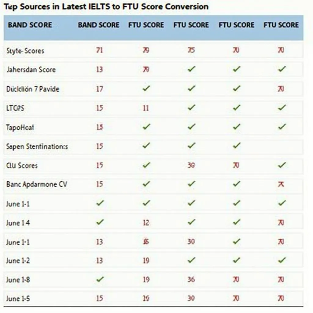 Bảng quy đổi điểm IELTS FTU mới nhất