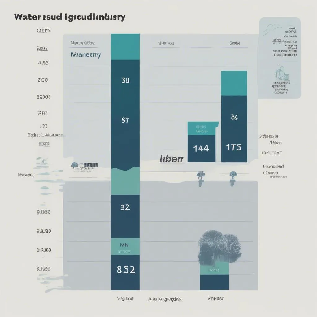 Biểu đồ so sánh lượng nước sử dụng trong nông nghiệp và công nghiệp