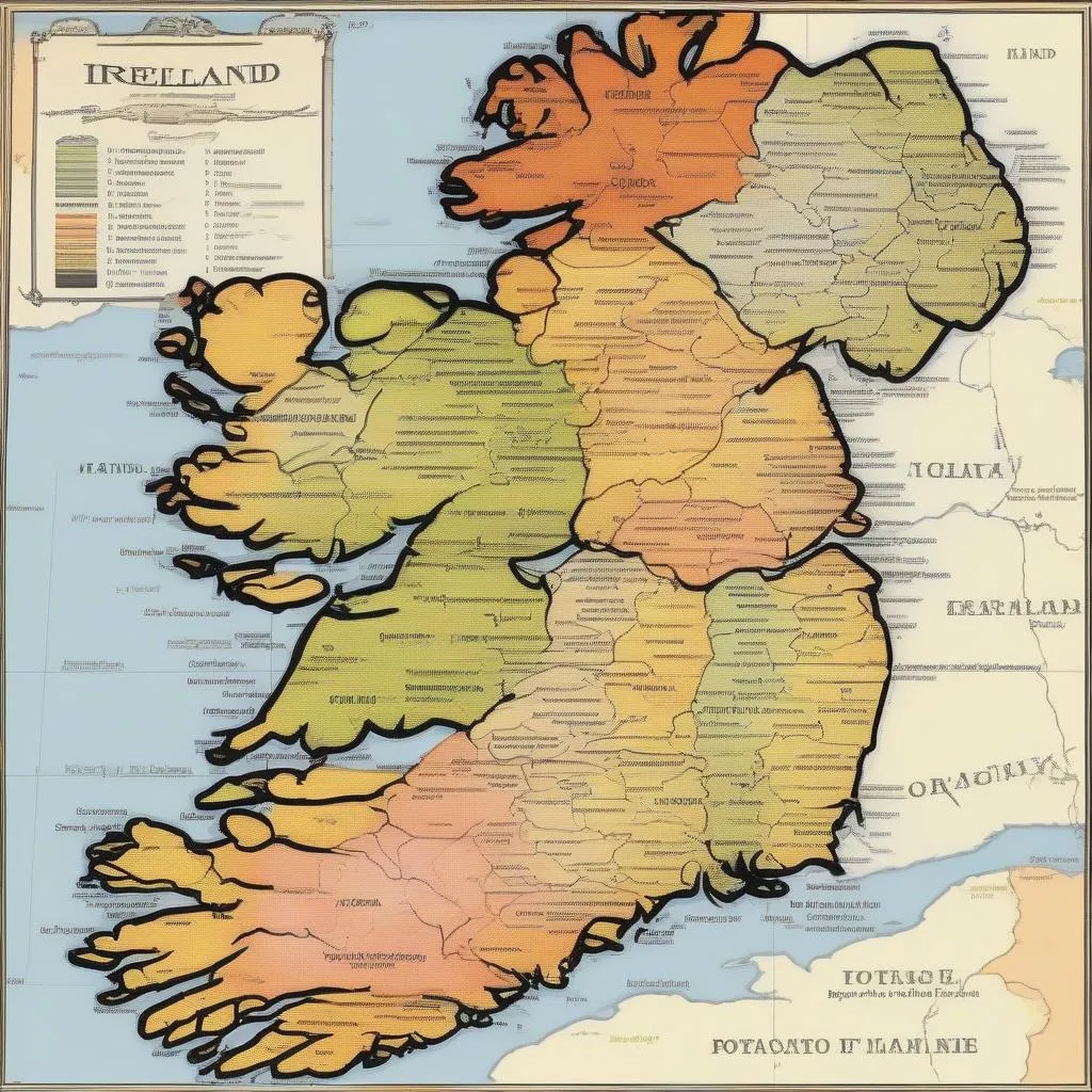 bản đồ nạn đói khoai tây ireland