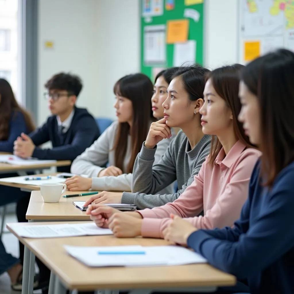 Hình ảnh học viên đang luyện thi IELTS tại NGOẠI NGỮ CEO