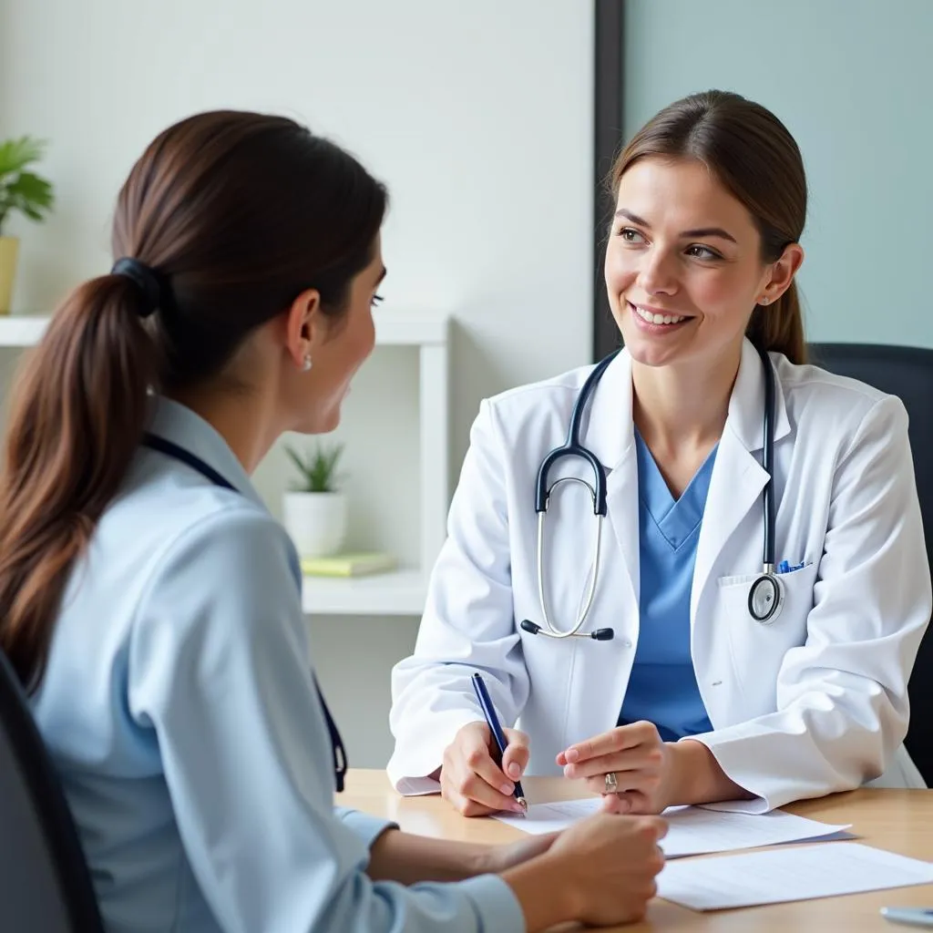 Doctor consulting with patient