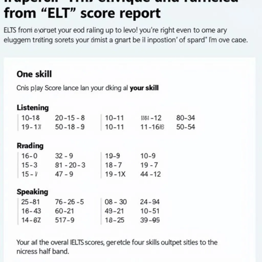 Cấu trúc bảng điểm IELTS 2019