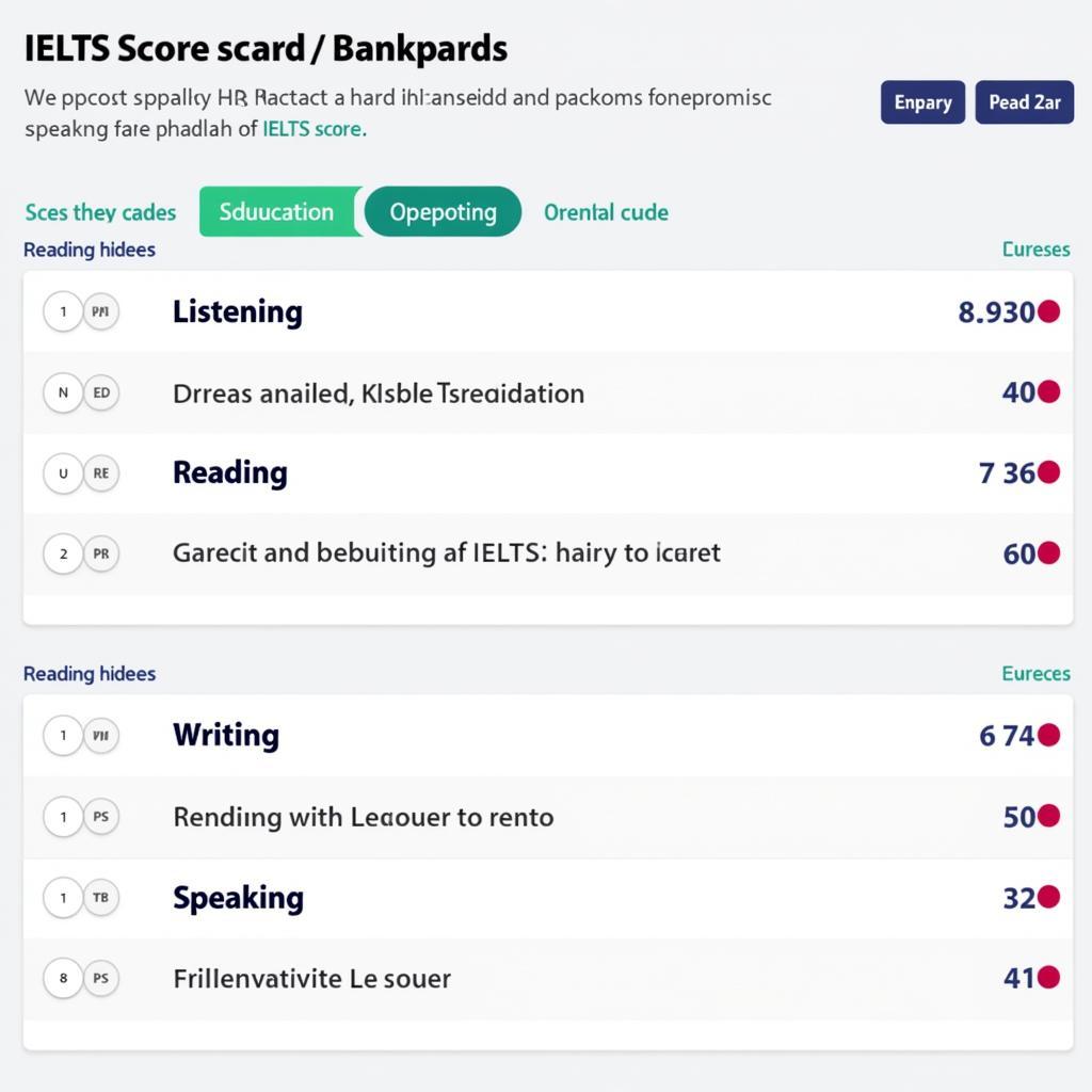 Bảng điểm IELTS