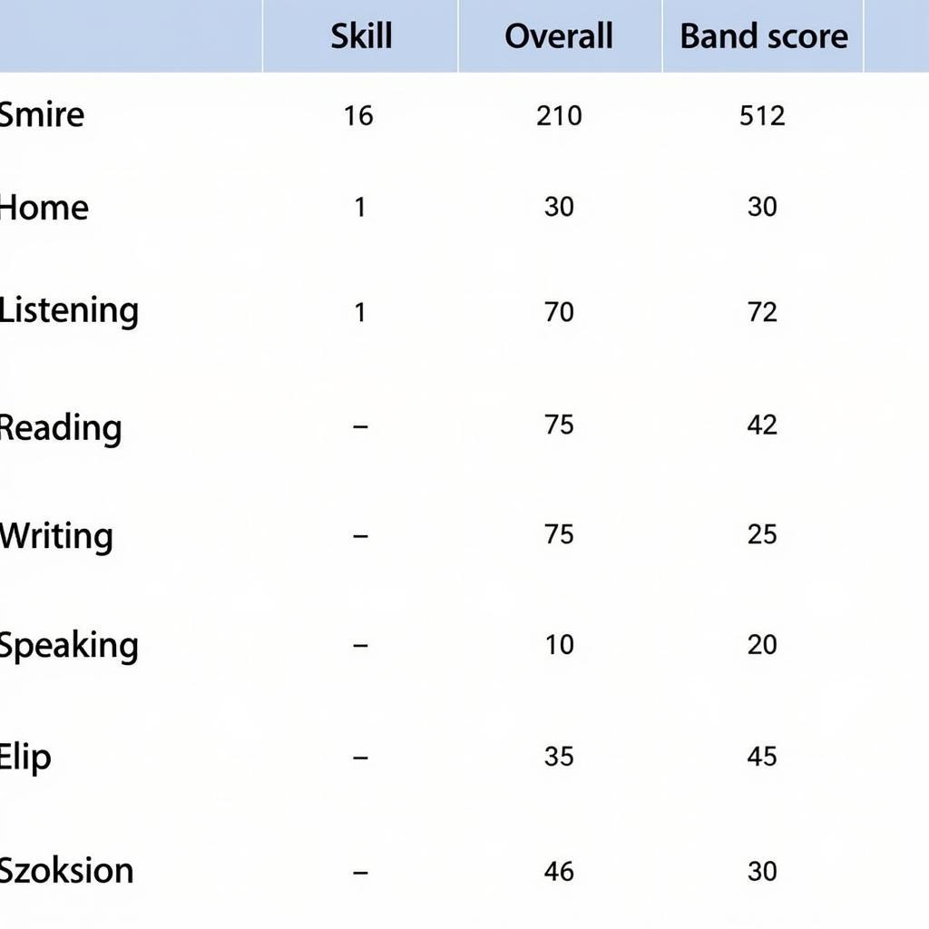 Bảng điểm IELTS