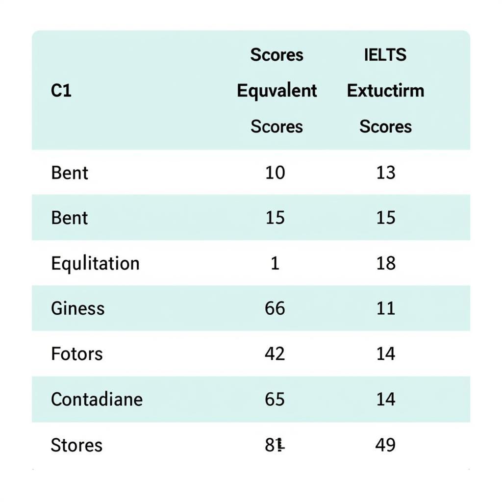 Bảng quy đổi điểm C1 IELTS