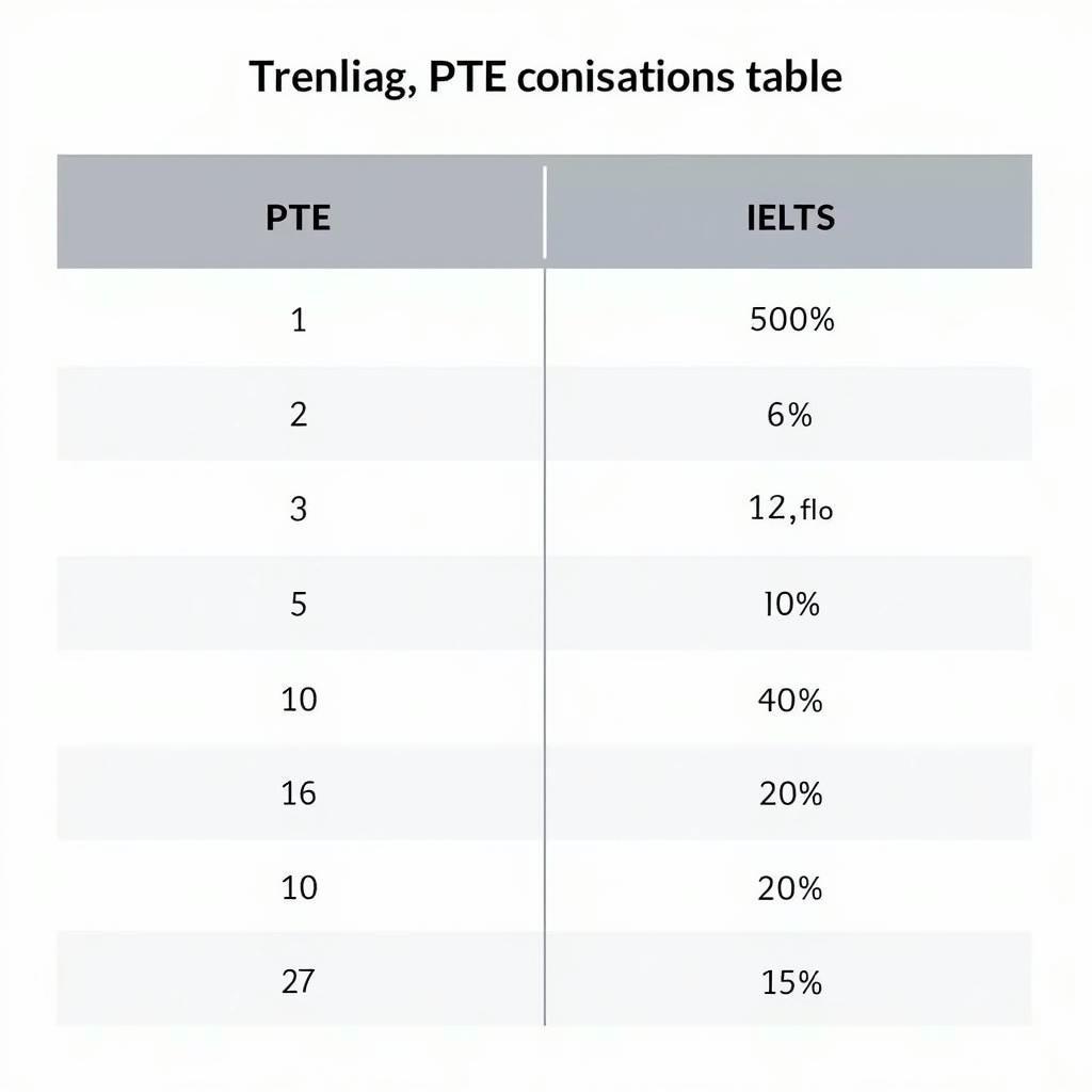 Bảng quy đổi điểm PTE sang IELTS