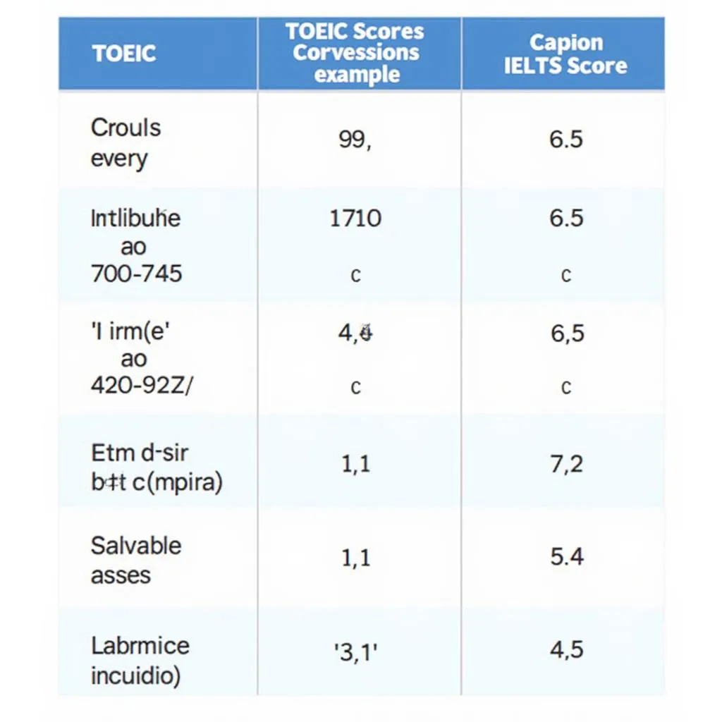 Bảng quy đổi điểm TOEIC sang IELTS