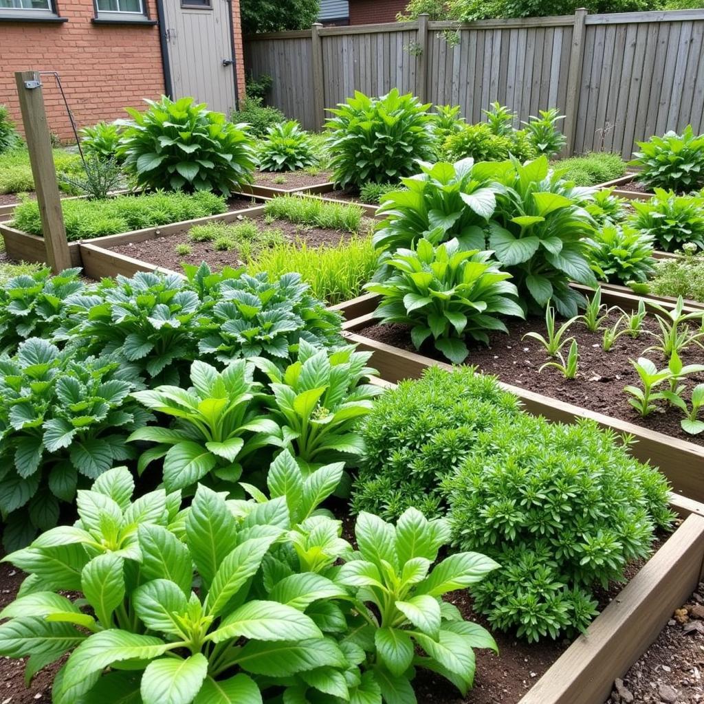 Various plants grown in an urban farm