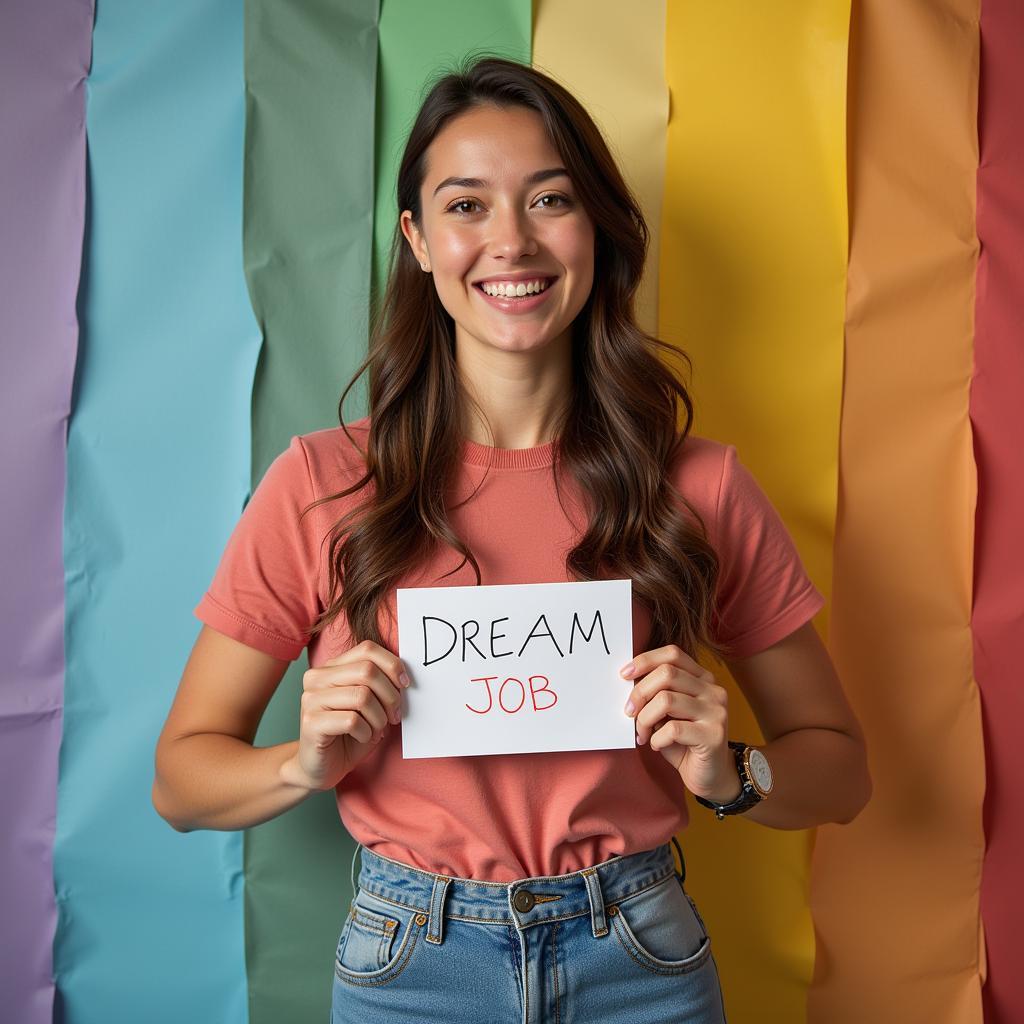 A girl presenting about her dream job