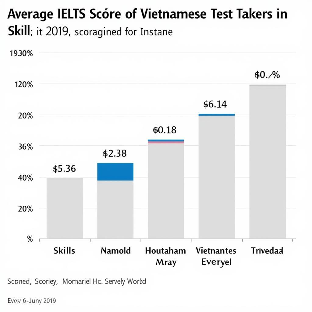 Điểm IELTS trung bình của người Việt năm 2019