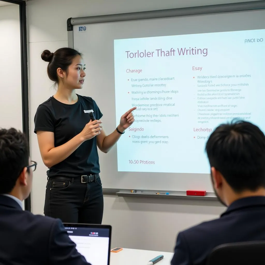 Giảng viên Ngoại Ngữ CEO đang dạy IELTS Writing