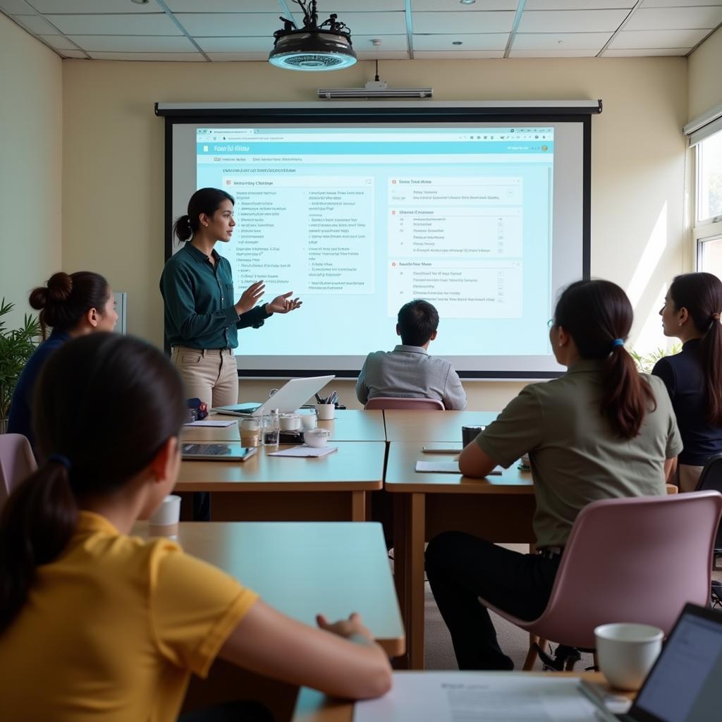 Giáo viên IELTS đang giảng dạy tại trung tâm
