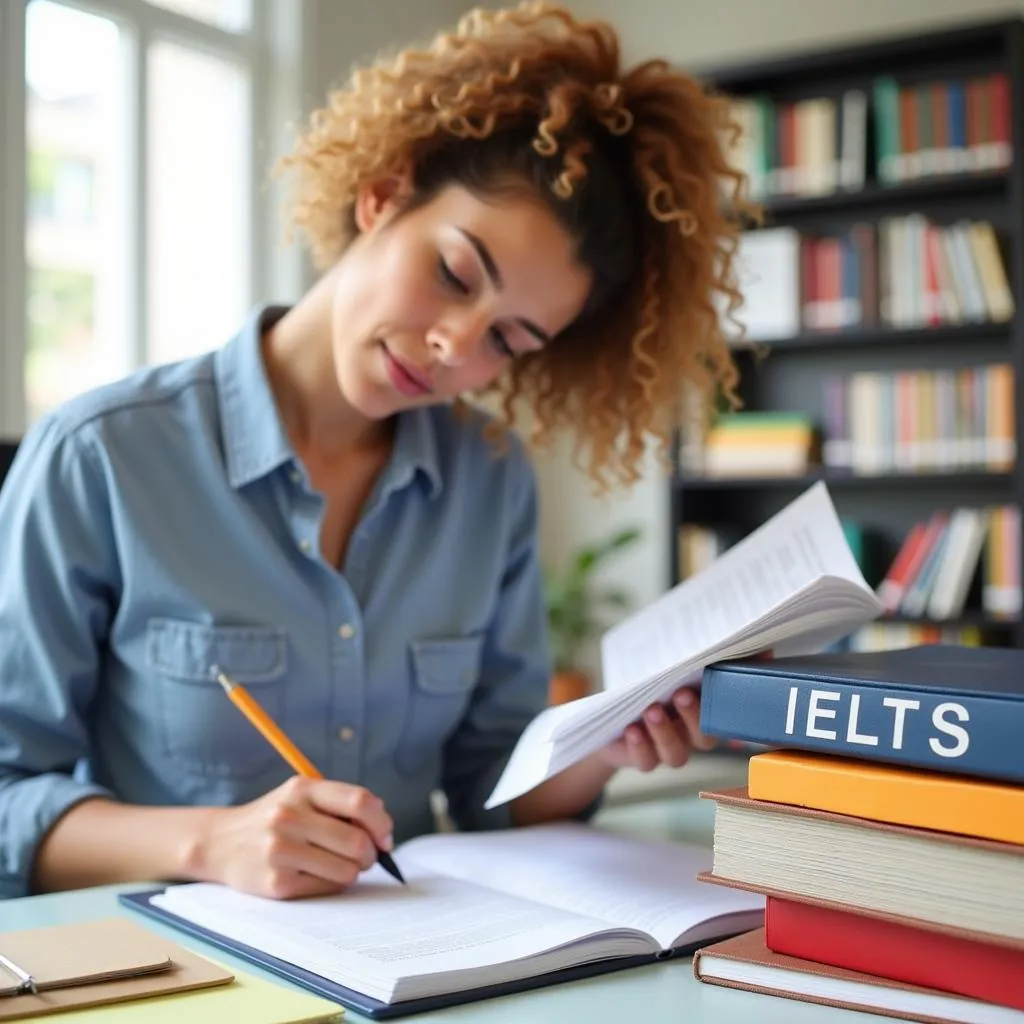 Hình ảnh người đang học IELTS