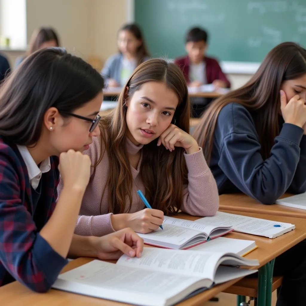 High school students preparing for the IELTS exam