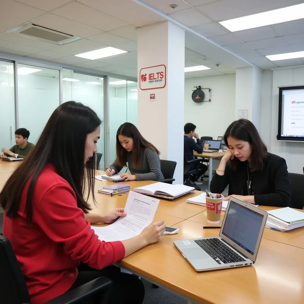 Học viên đang luyện thi IELTS tại Ngoại Ngữ CEO