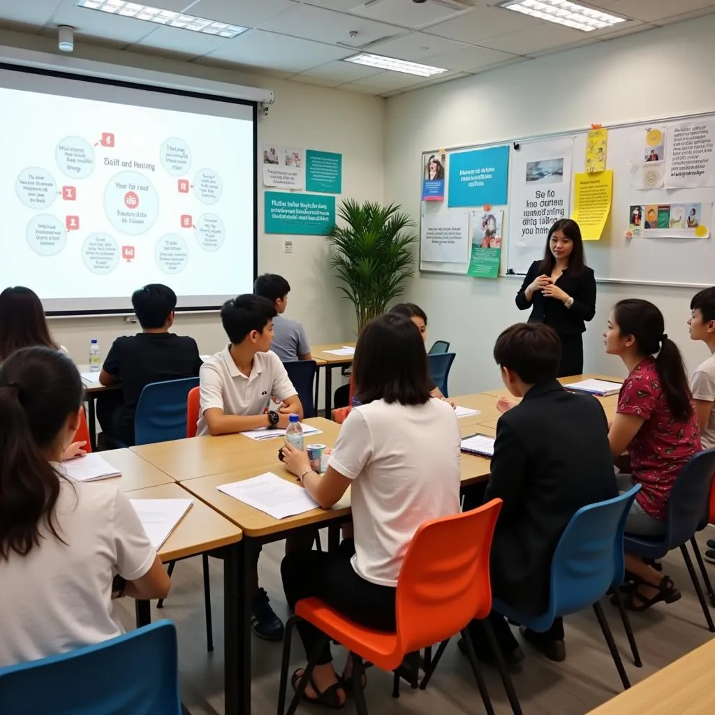 Học viên đang luyện thi IELTS tại Ngoại Ngữ CEO