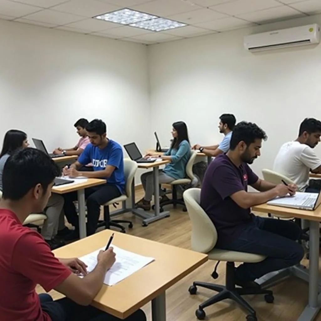 Học viên đang trau dồi kỹ năng tại trung tâm IELTS