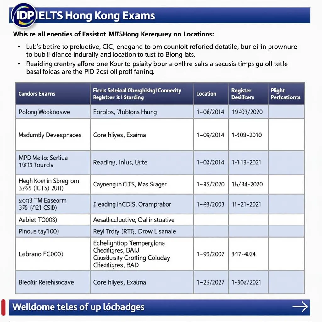 Lịch thi IDP IELTS Hong Kong