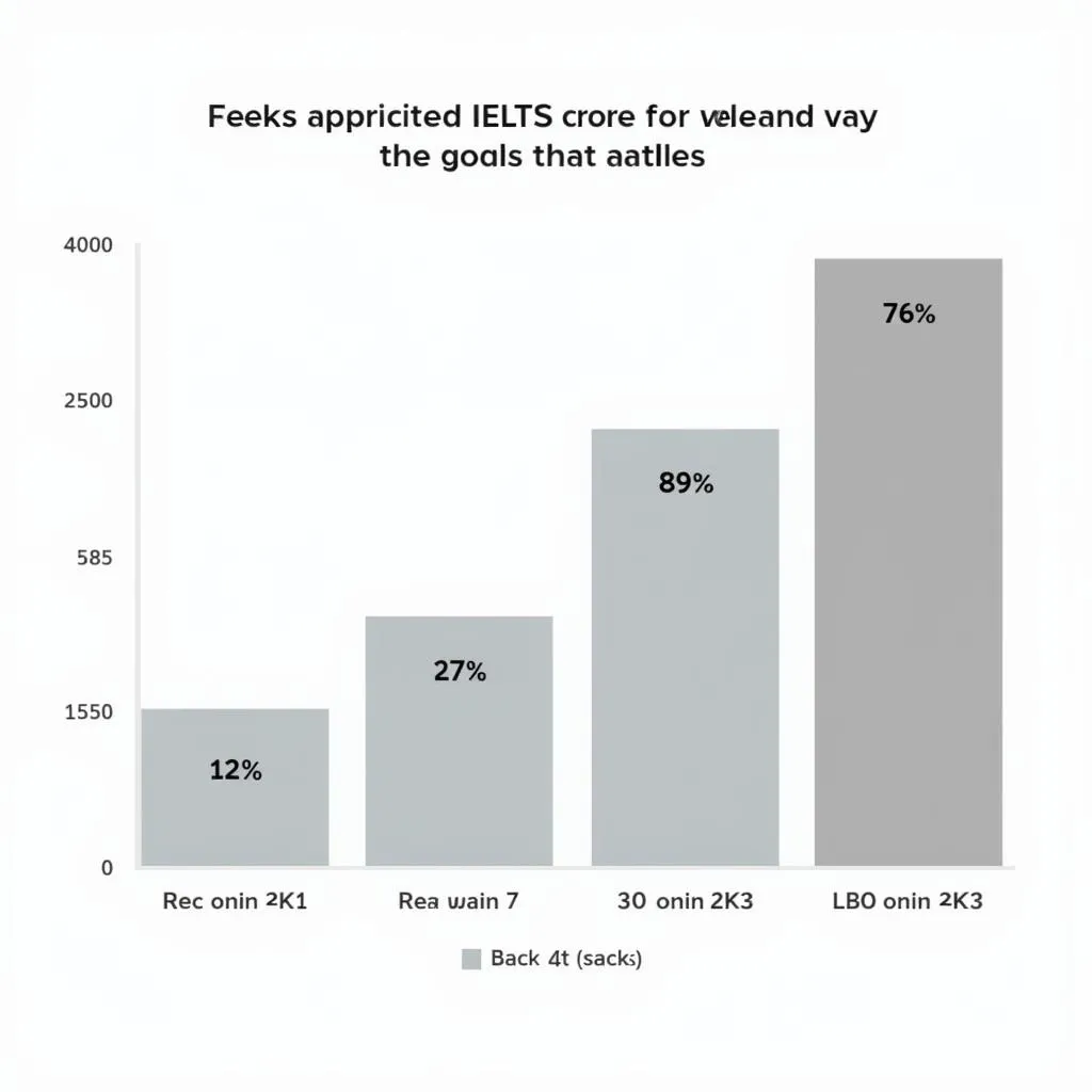 Biểu đồ thể hiện mức độ IELTS phù hợp với các mục tiêu