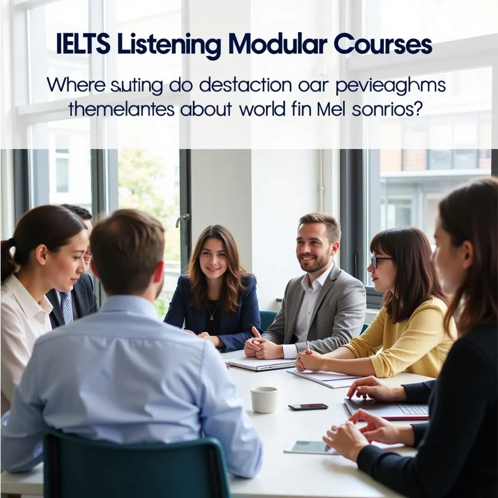 Học viên đang thảo luận về IELTS Listening Modular Courses