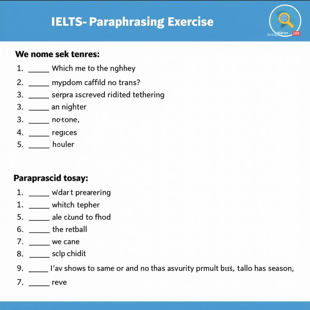 Bài tập thực hành Paraphrasing IELTS