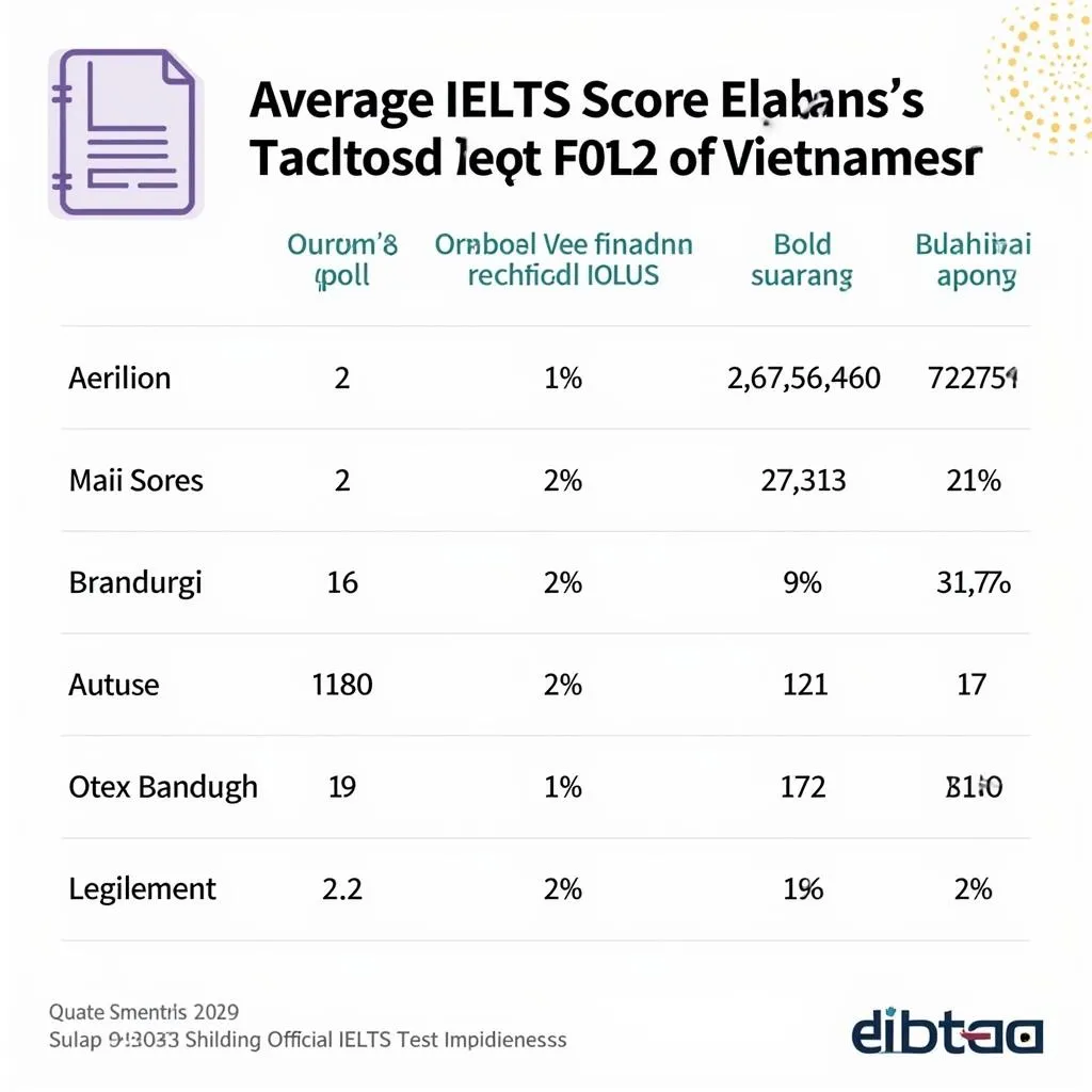 Thống kê kết quả thi IELTS tại Việt Nam