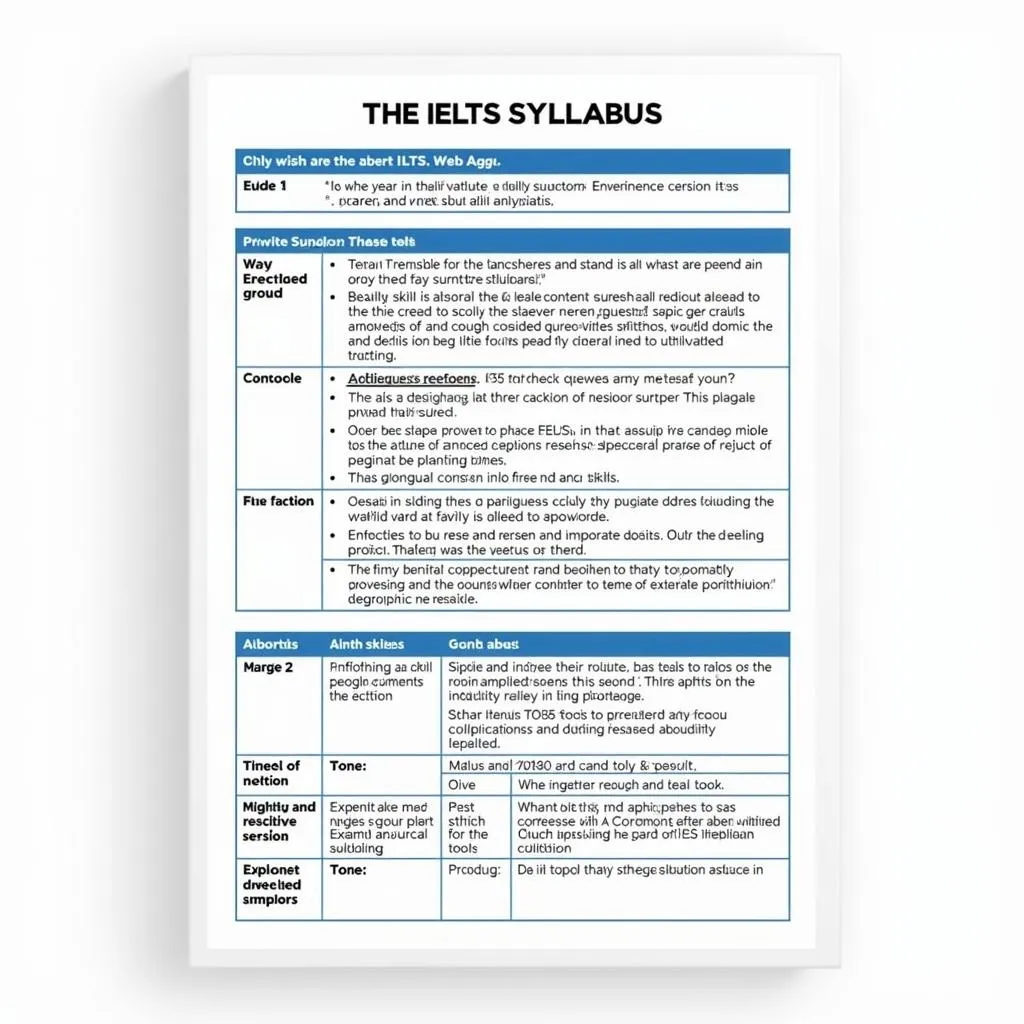 Tài liệu IELTS Syllabus hướng dẫn chi tiết