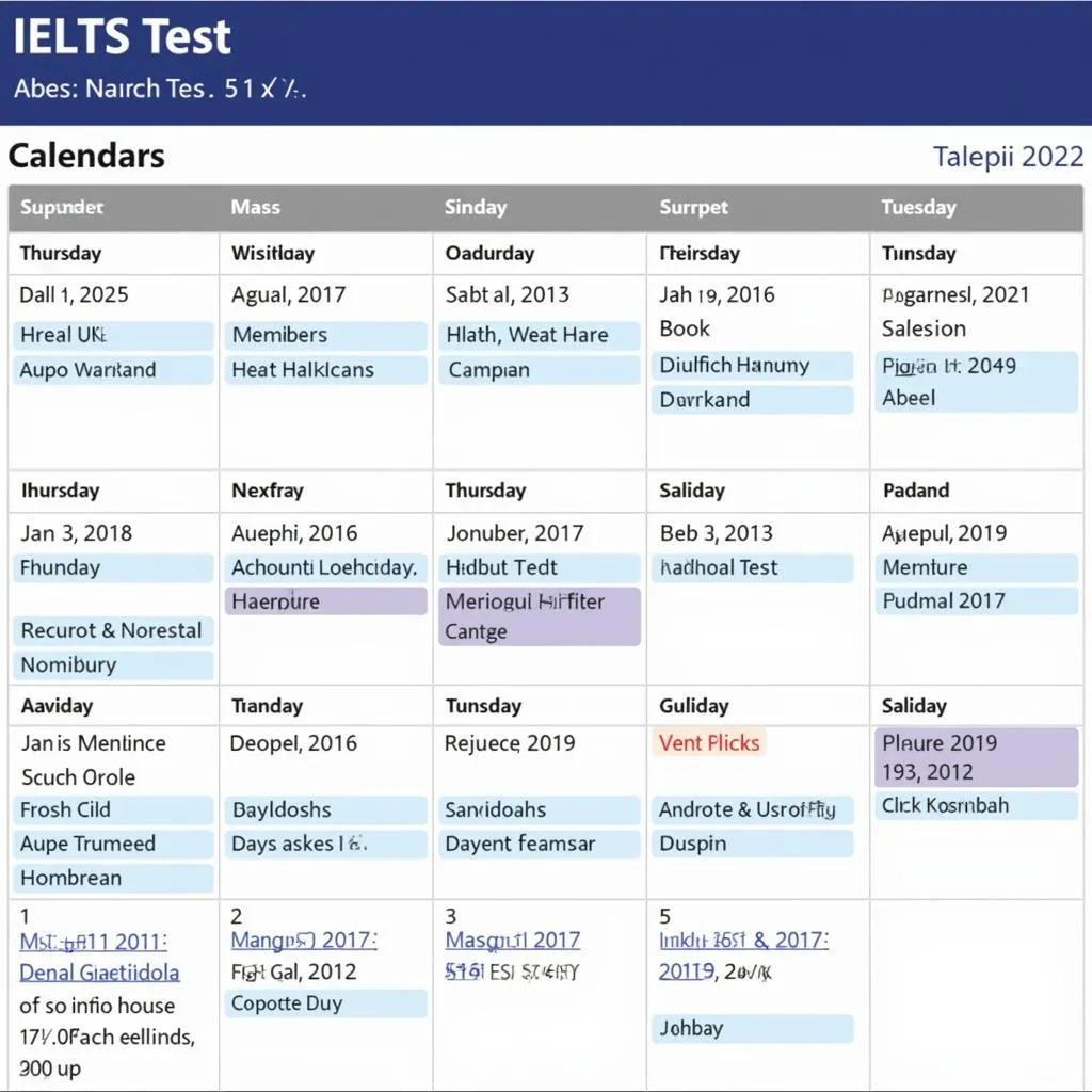 Lịch thi IELTS