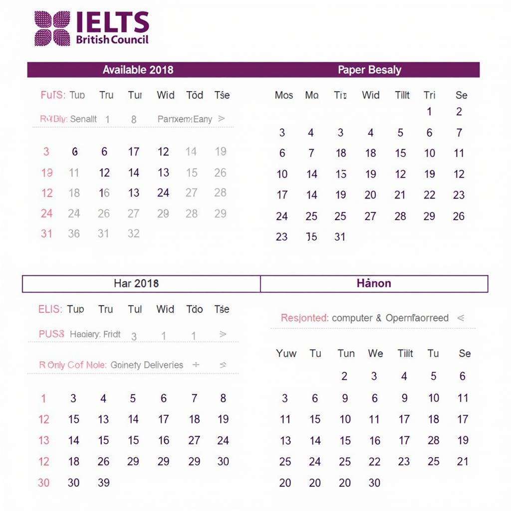 Lịch thi IELTS British Council 2018 tại Hà Nội