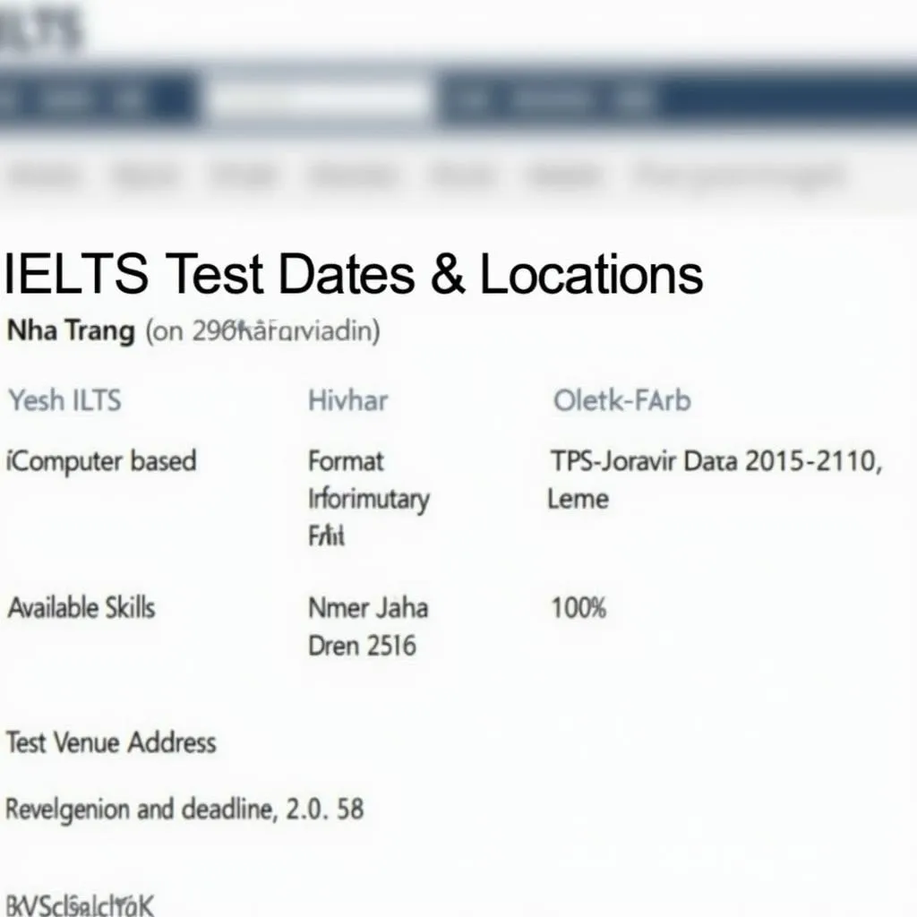 Lịch thi IELTS Nha Trang