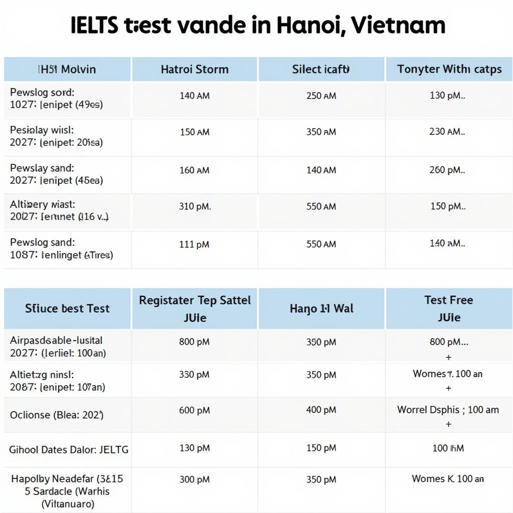 Lịch thi IELTS tại Hà Nội