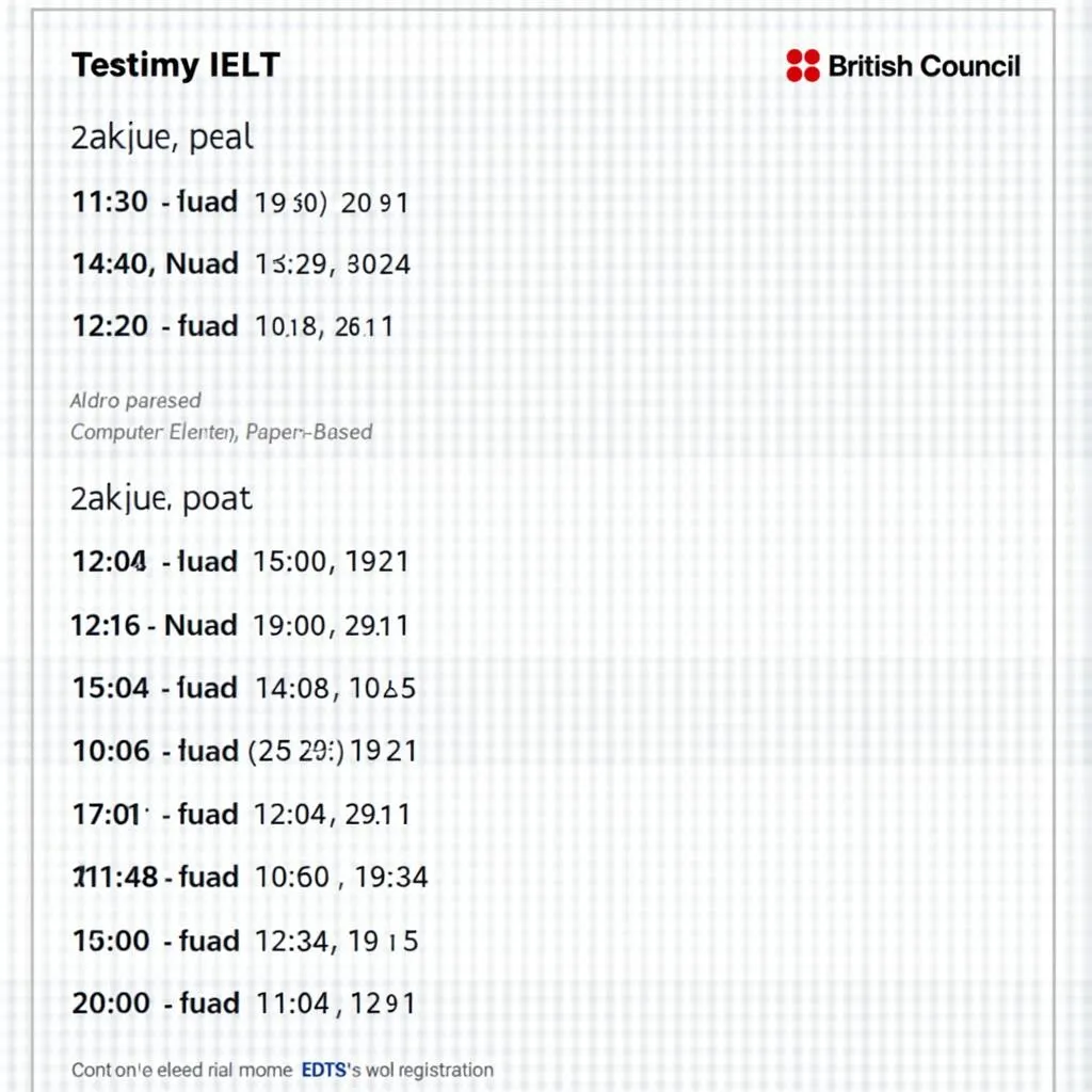 Lịch thi IELTS tại trung tâm Hội đồng Anh Huế