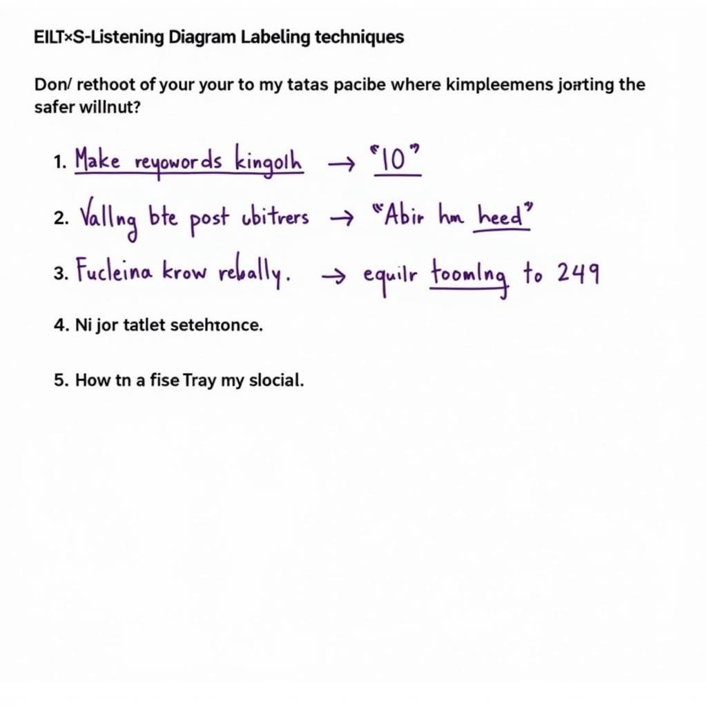 Ghi chú hiệu quả trong IELTS Listening Diagram Labelling