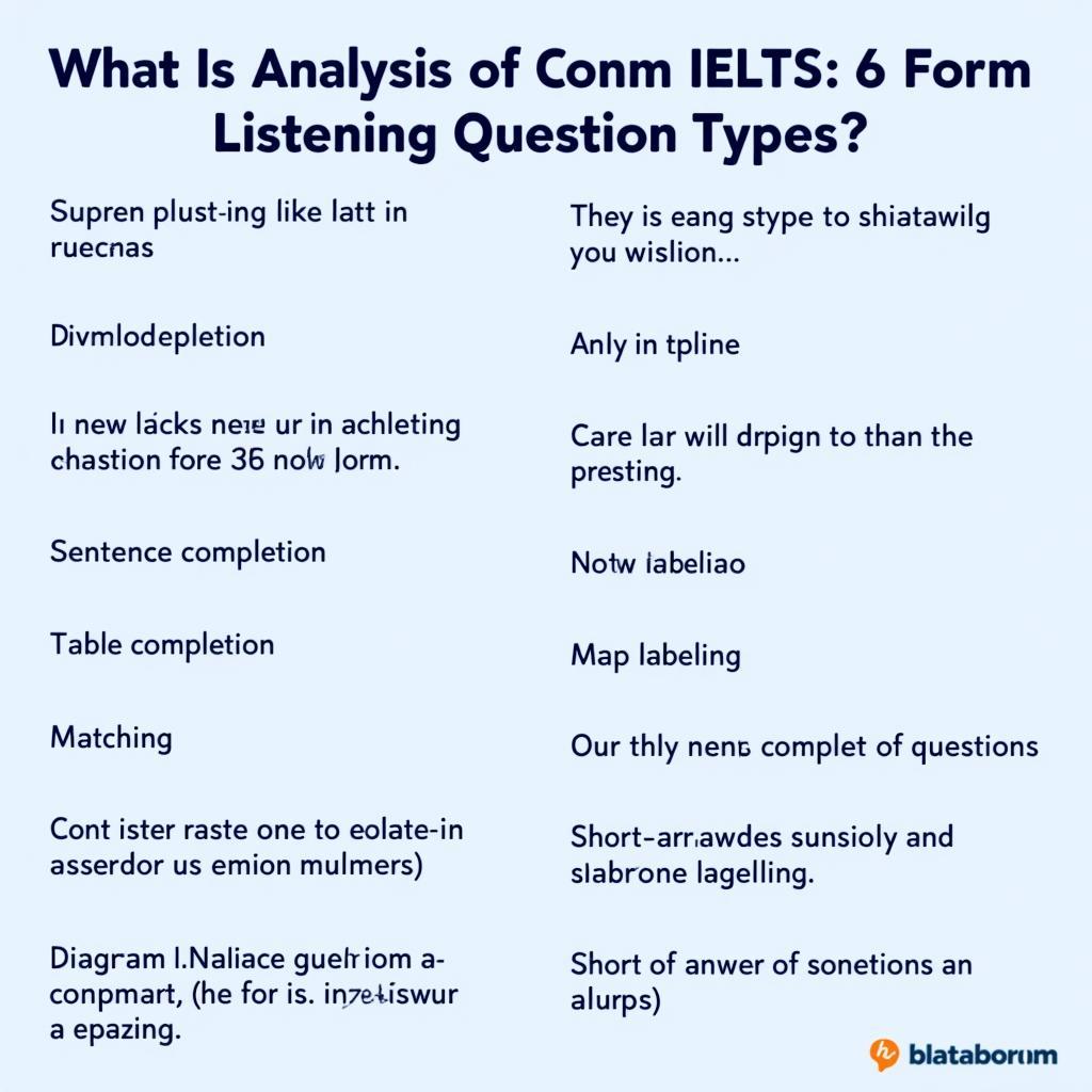 Phân tích các dạng câu hỏi IELTS Listening