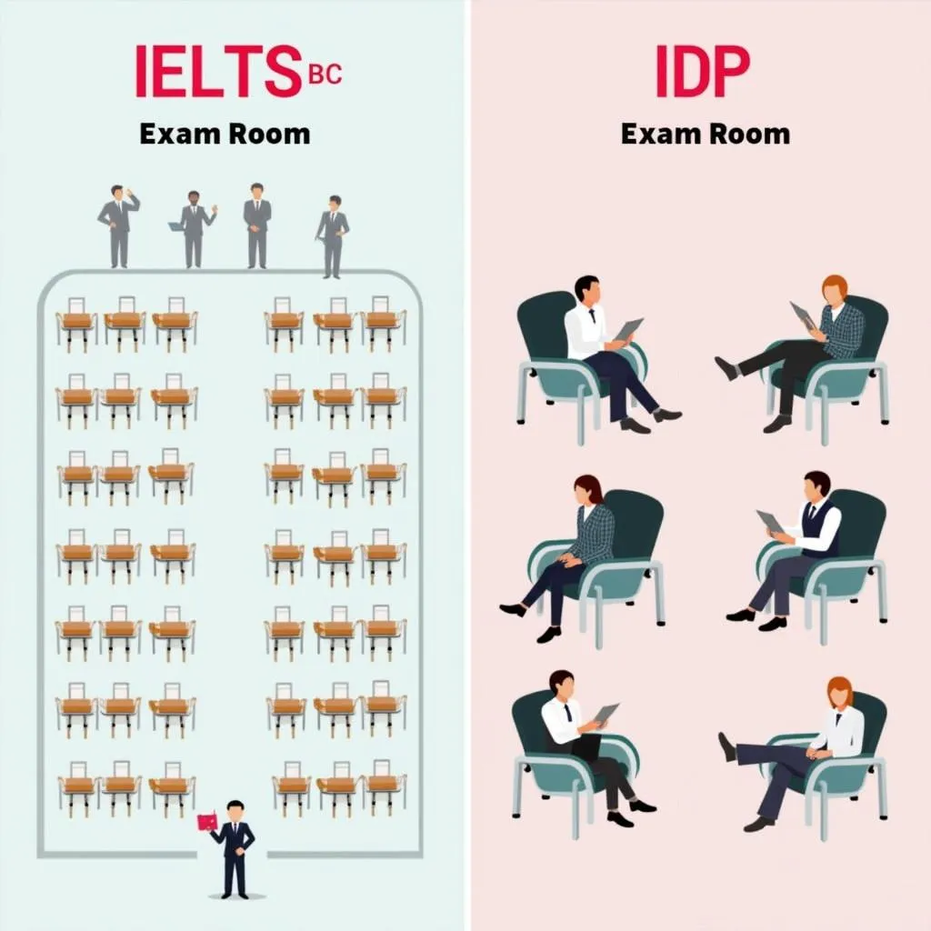 Phong cách tổ chức thi IELTS BC và IDP