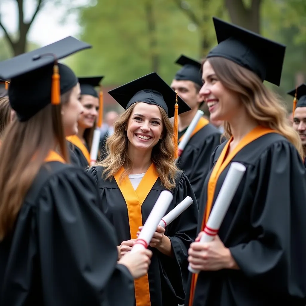 Students receiving diplomas