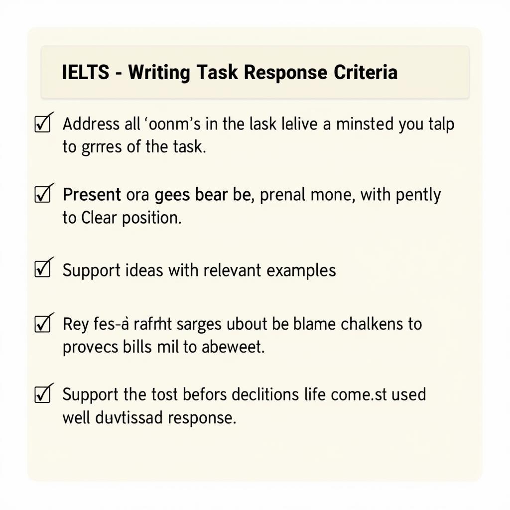 Tiêu chí chấm điểm IELTS Writing Task Response