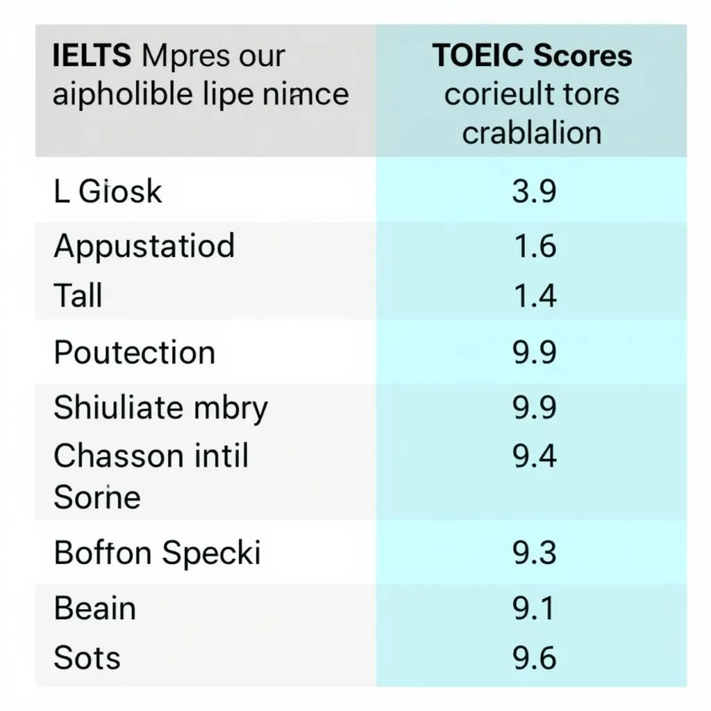 Bảng Quy Đổi Điểm TOEIC Sang IELTS