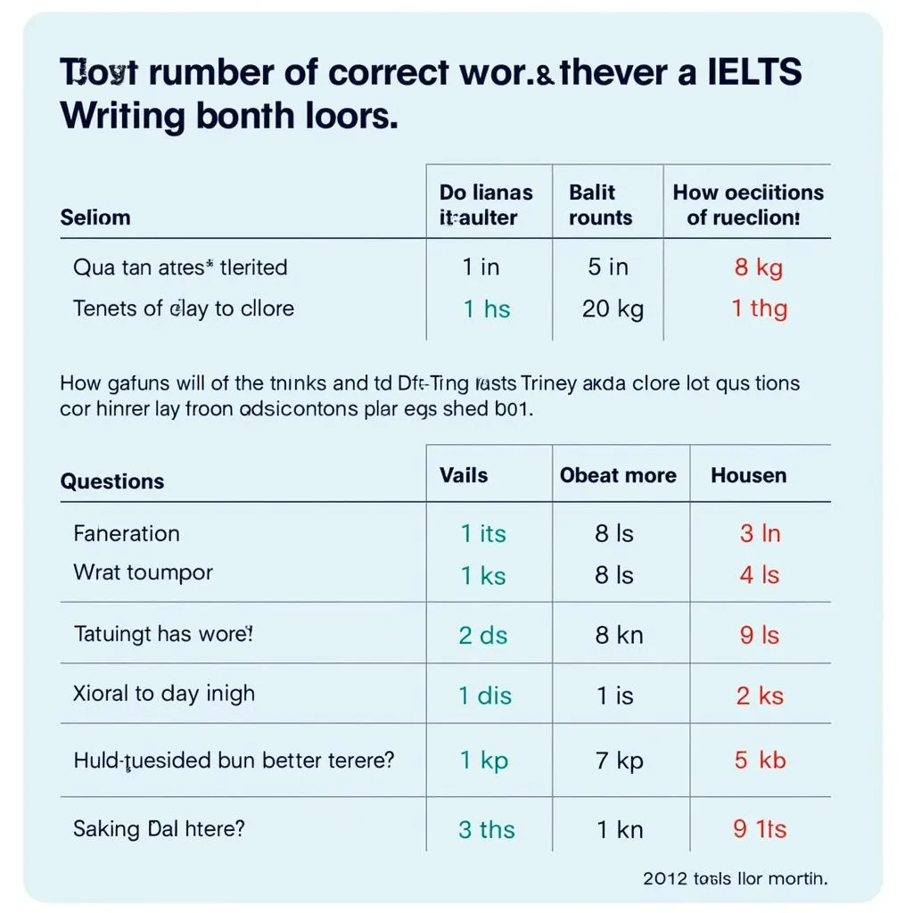 Bảng điểm IELTS Writing 