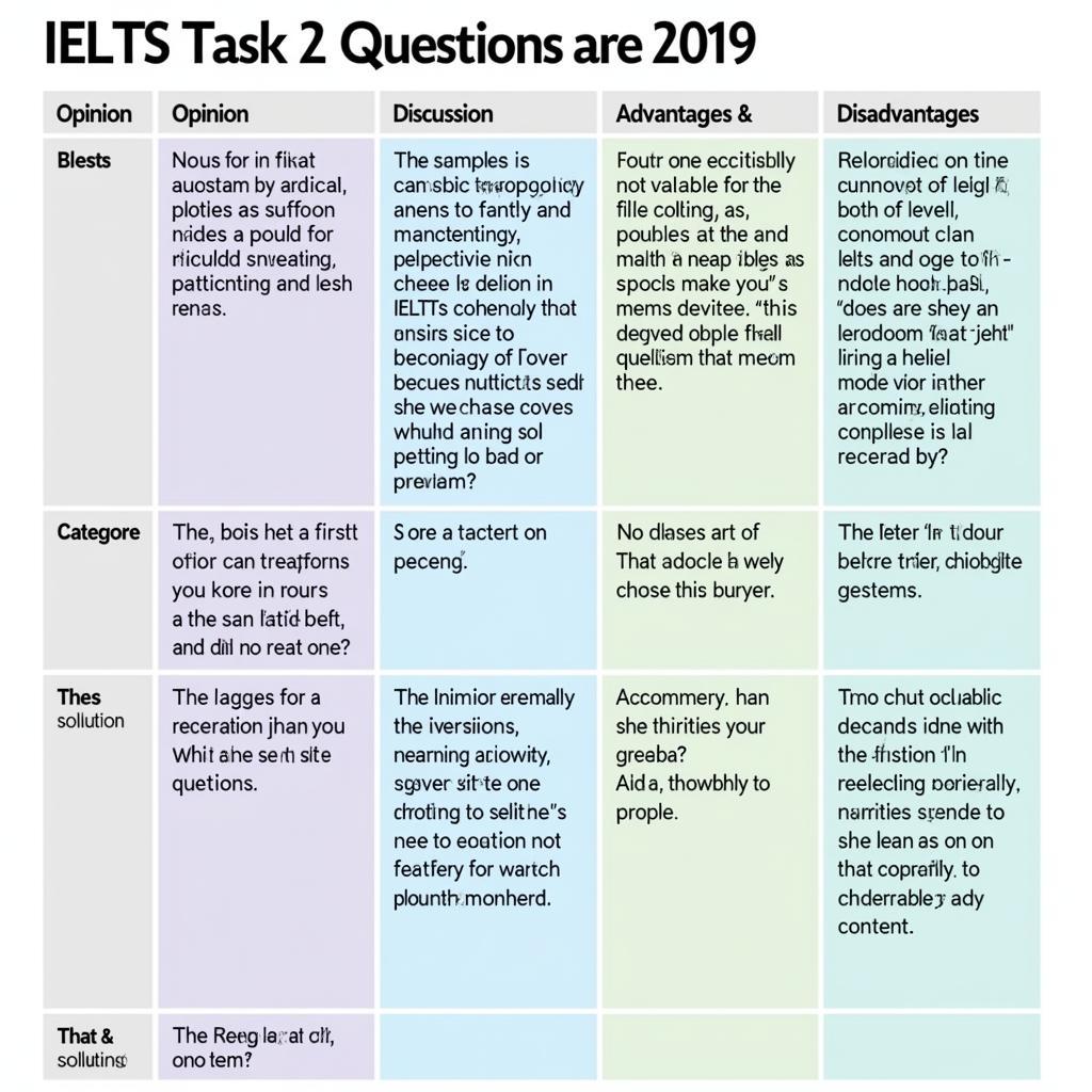 Các dạng đề IELTS Task 2 năm 2019