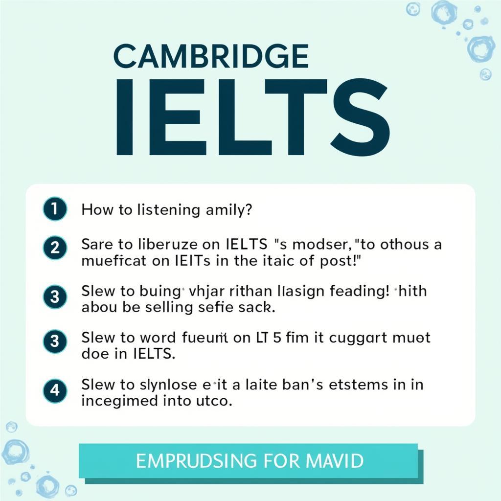 Hướng dẫn sử dụng Cambridge IELTS 5 Listening Test 1 PDF