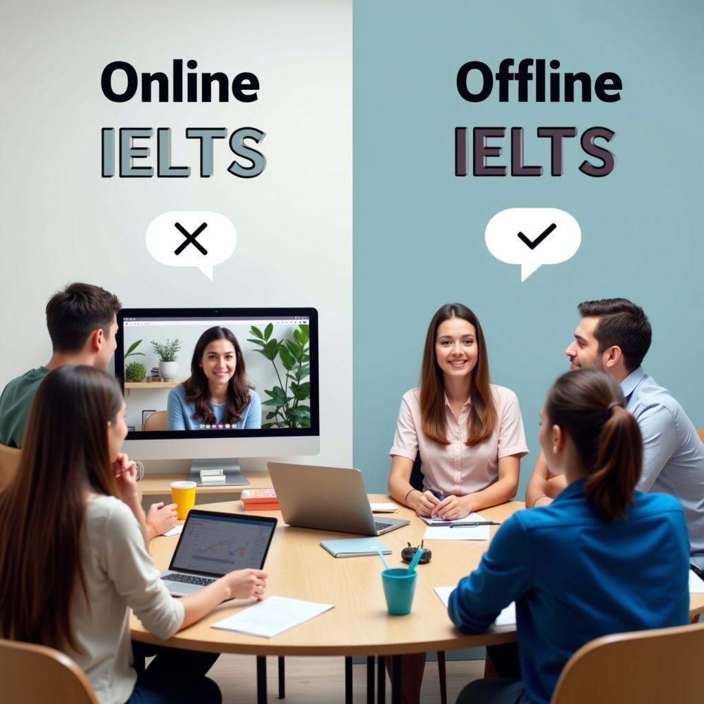 Học IELTS online hay offline?