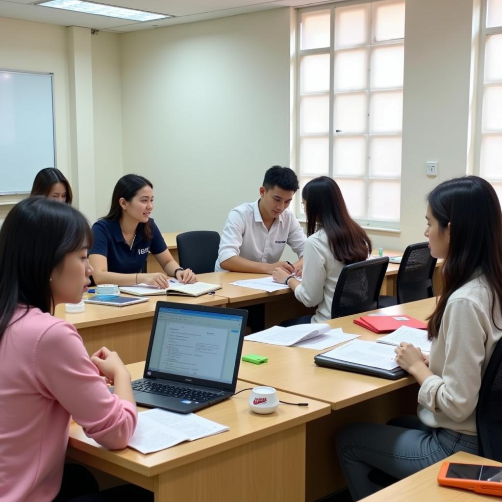 Học viên đang luyện thi IELTS tại trung tâm Ngoại Ngữ CEO