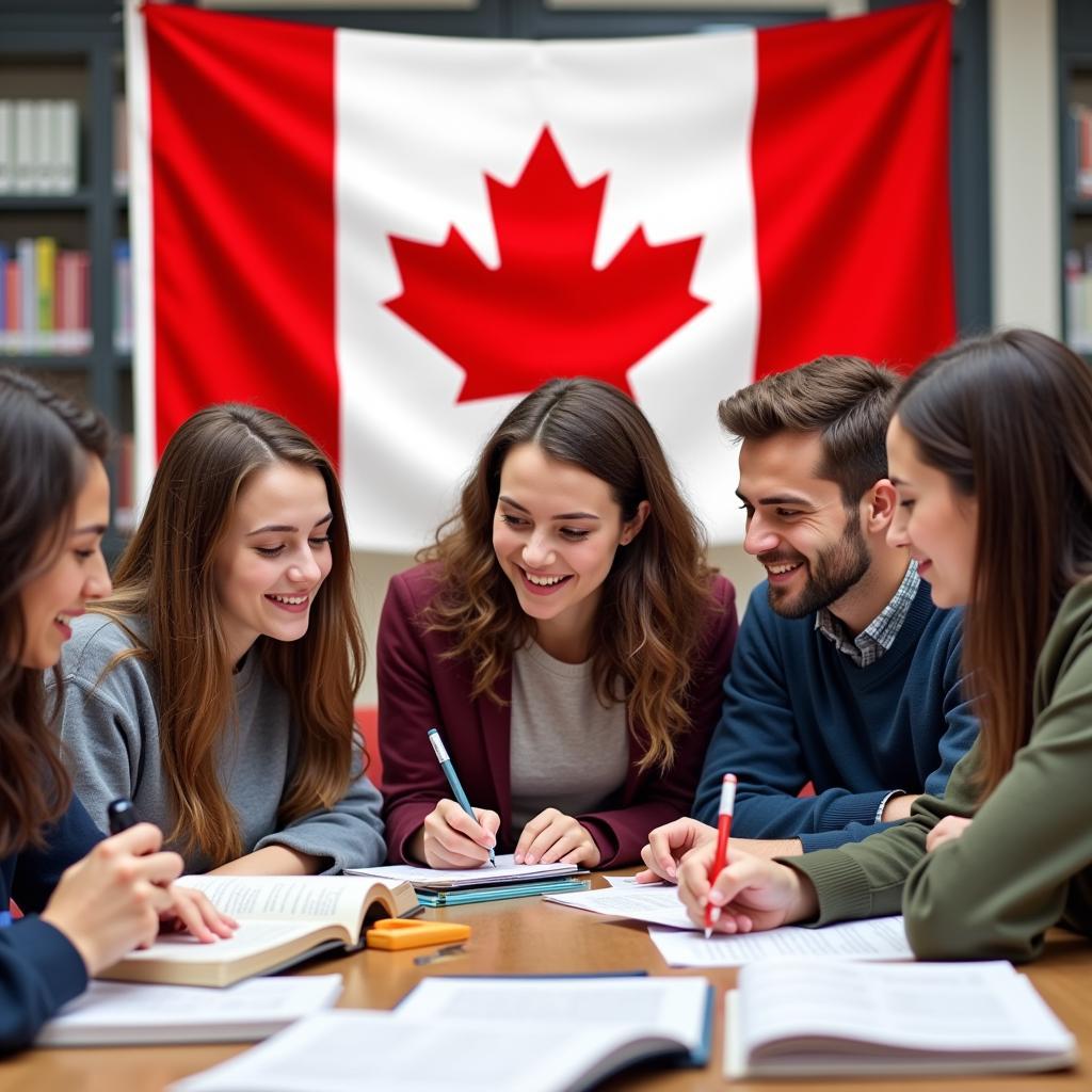 Sinh viên đang học tập IELTS cho chương trình Thạc sĩ tại Canada