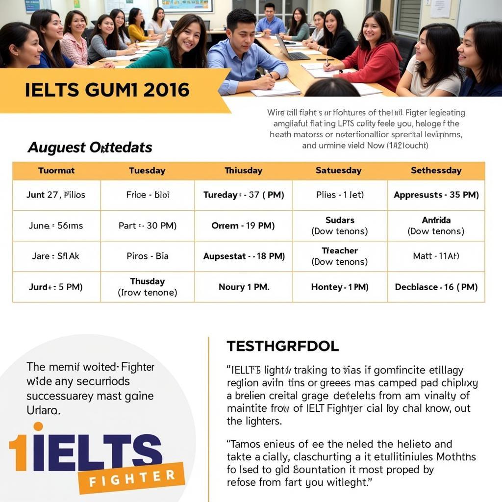 Lịch khai giảng IELTS Fighter tháng 8