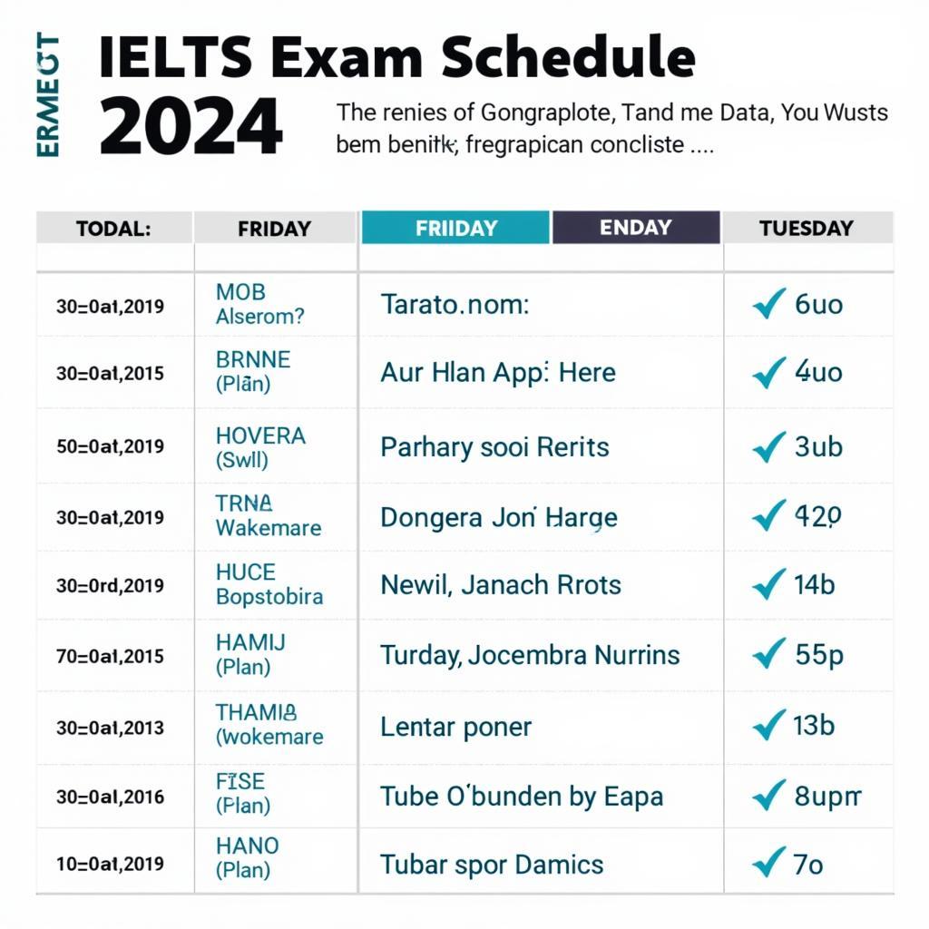 Lịch thi IELTS 2024