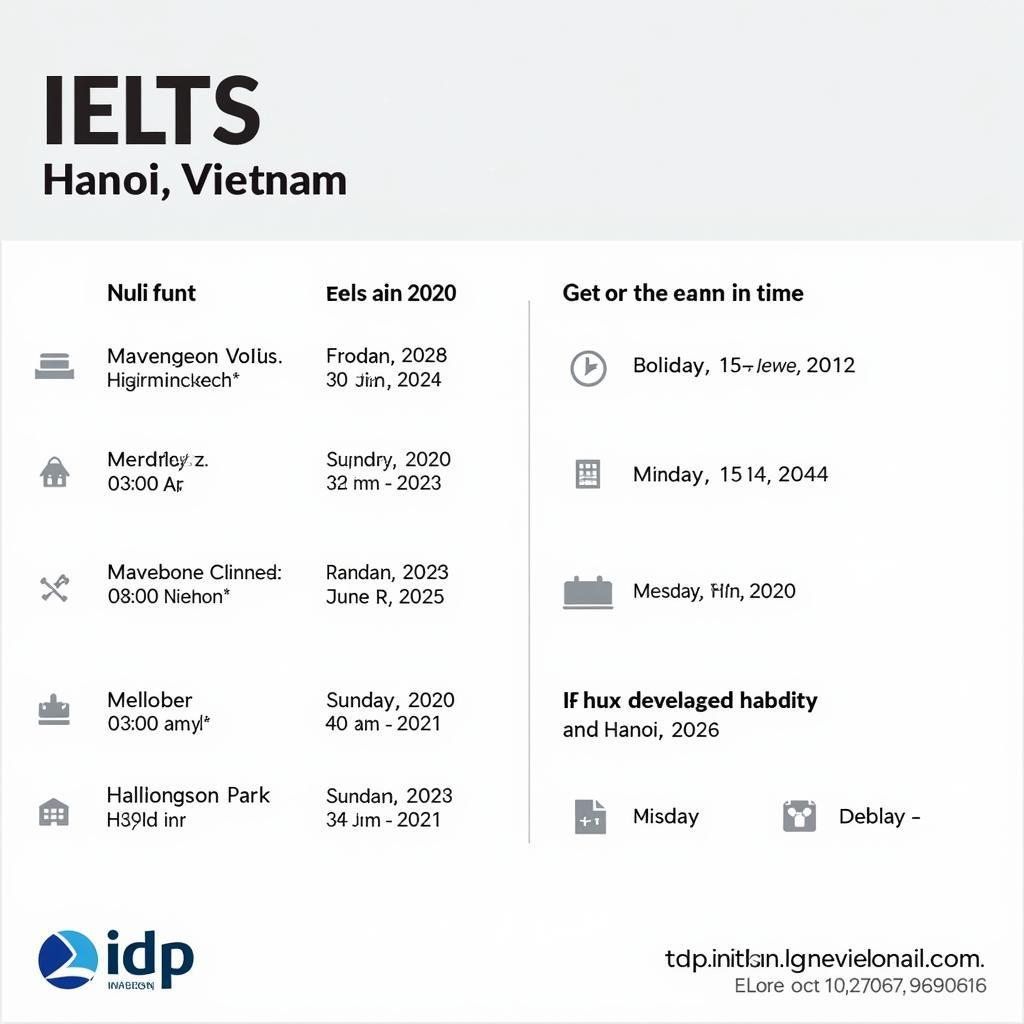 Lịch thi IELTS IDP 2020 tại Hà Nội