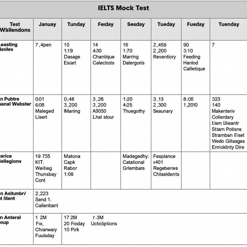 Lịch thi thử IELTS BC chi tiết