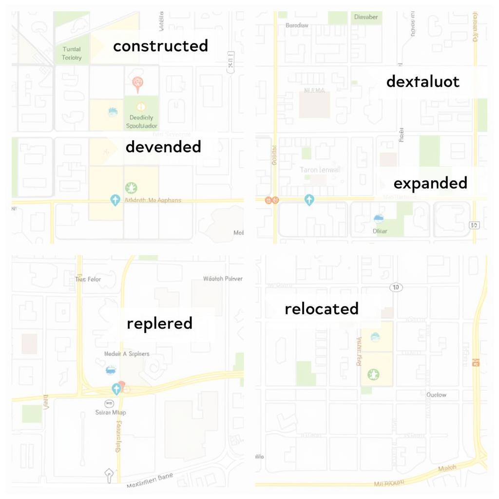 Ví dụ về từ vựng mô tả thay đổi trong Map IELTS Task 1